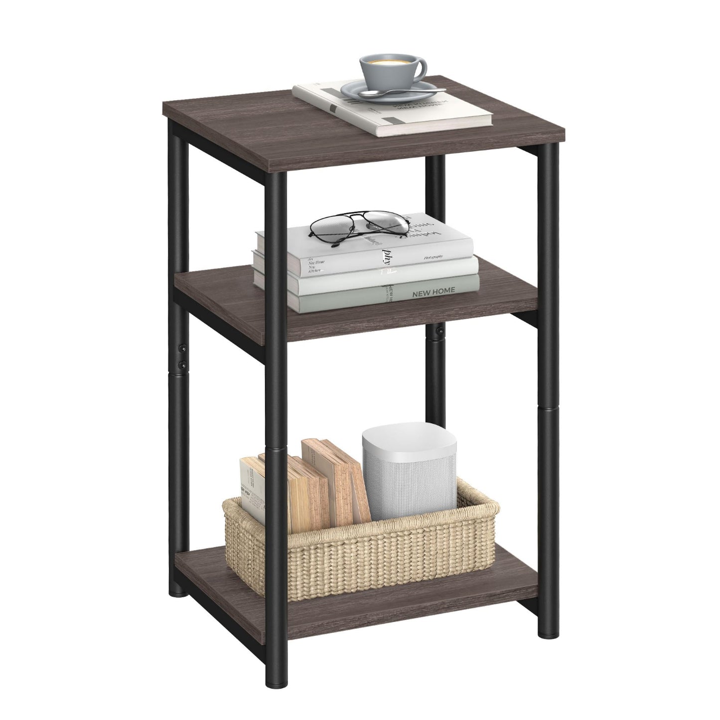 Chestnut Brown + Classic Black End Side Table