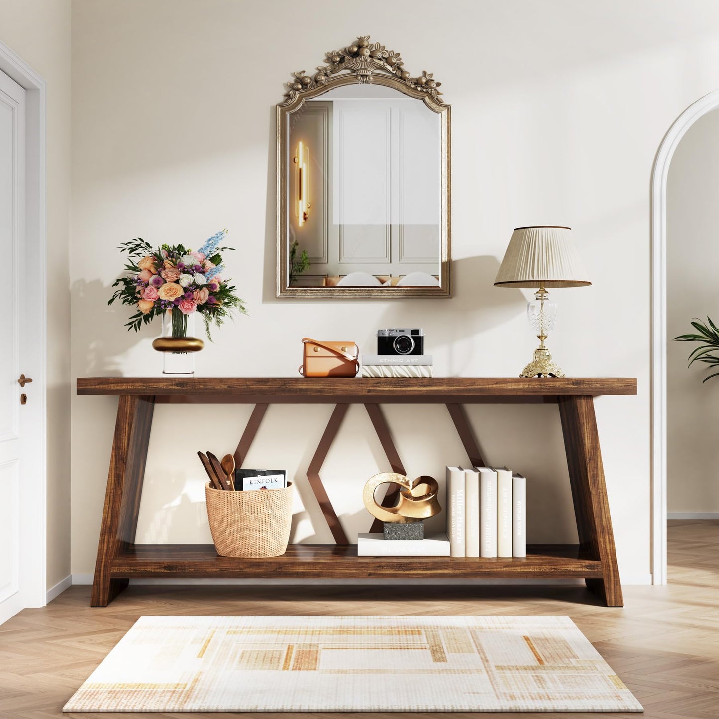 70.86-Inch Farmhouse Console Table
