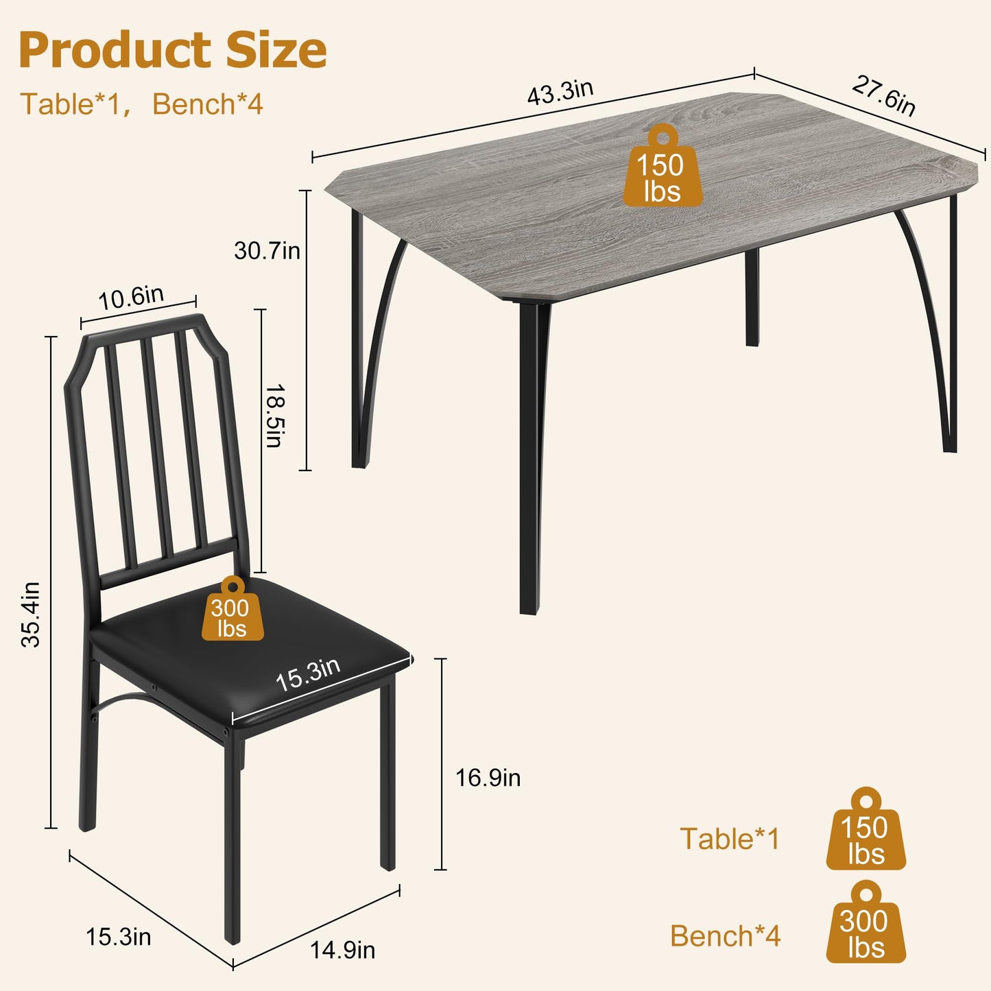 Grey Dining Table Set