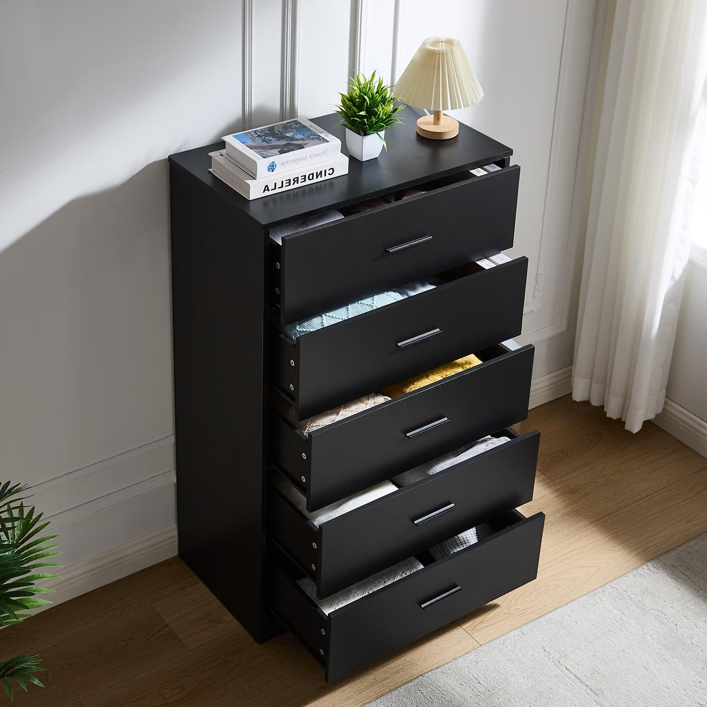 Black Chests of Drawers - 7 Inches Tall