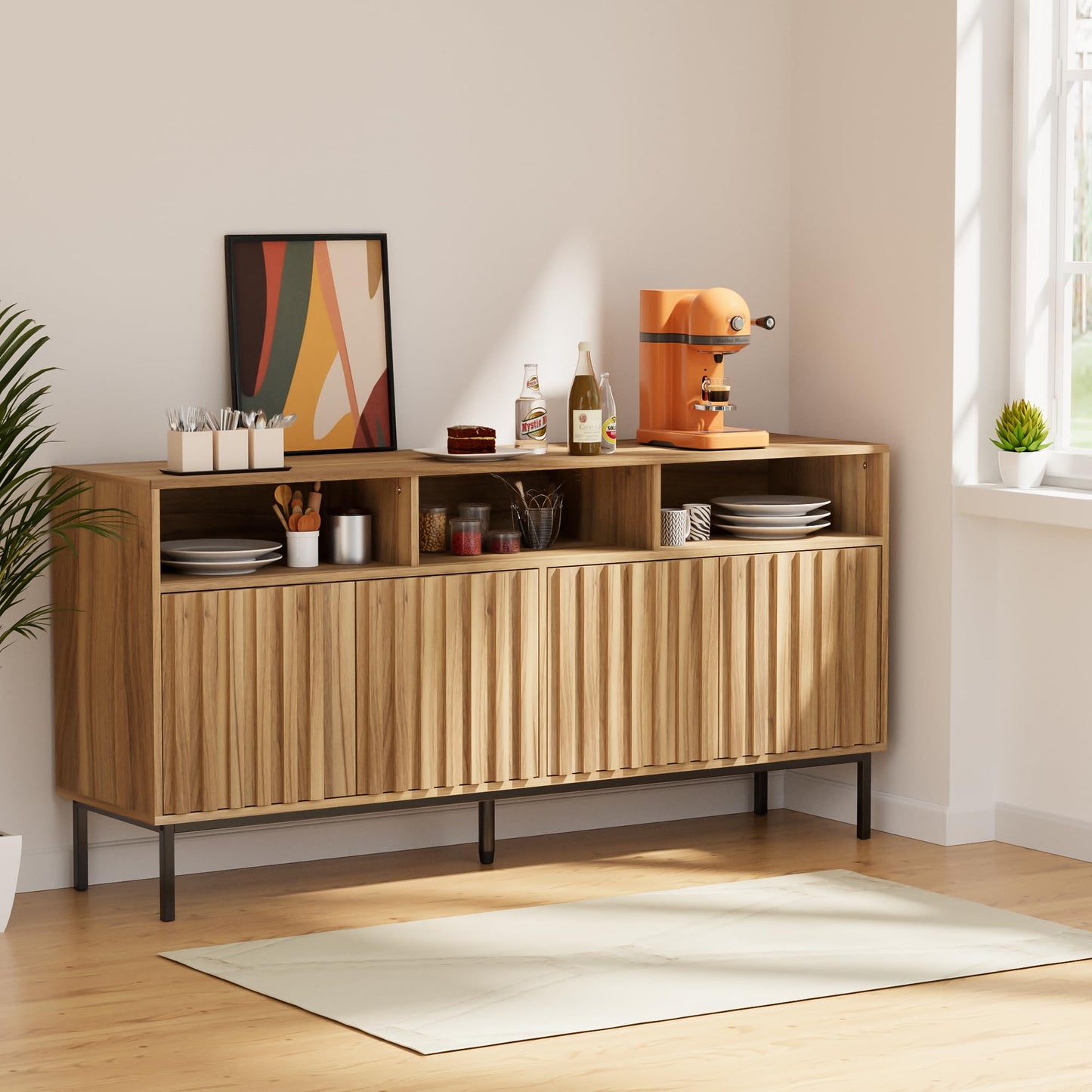 Mid Century Modern Sideboard Buffet with Storage