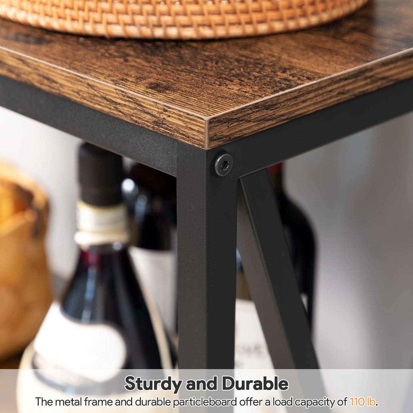 Industrial 3-Tier Narrow Console Table