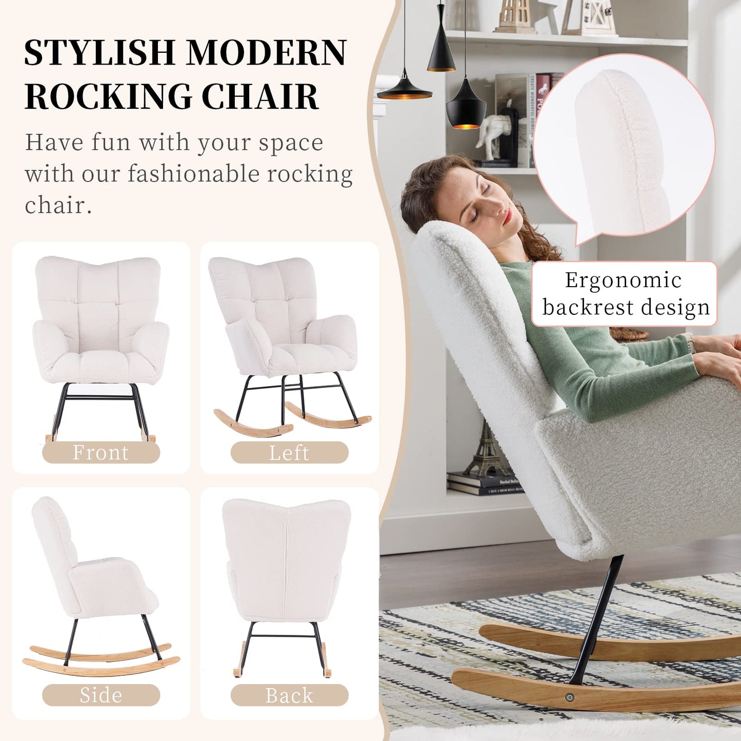 Upholstered Rocking Accent Chair
