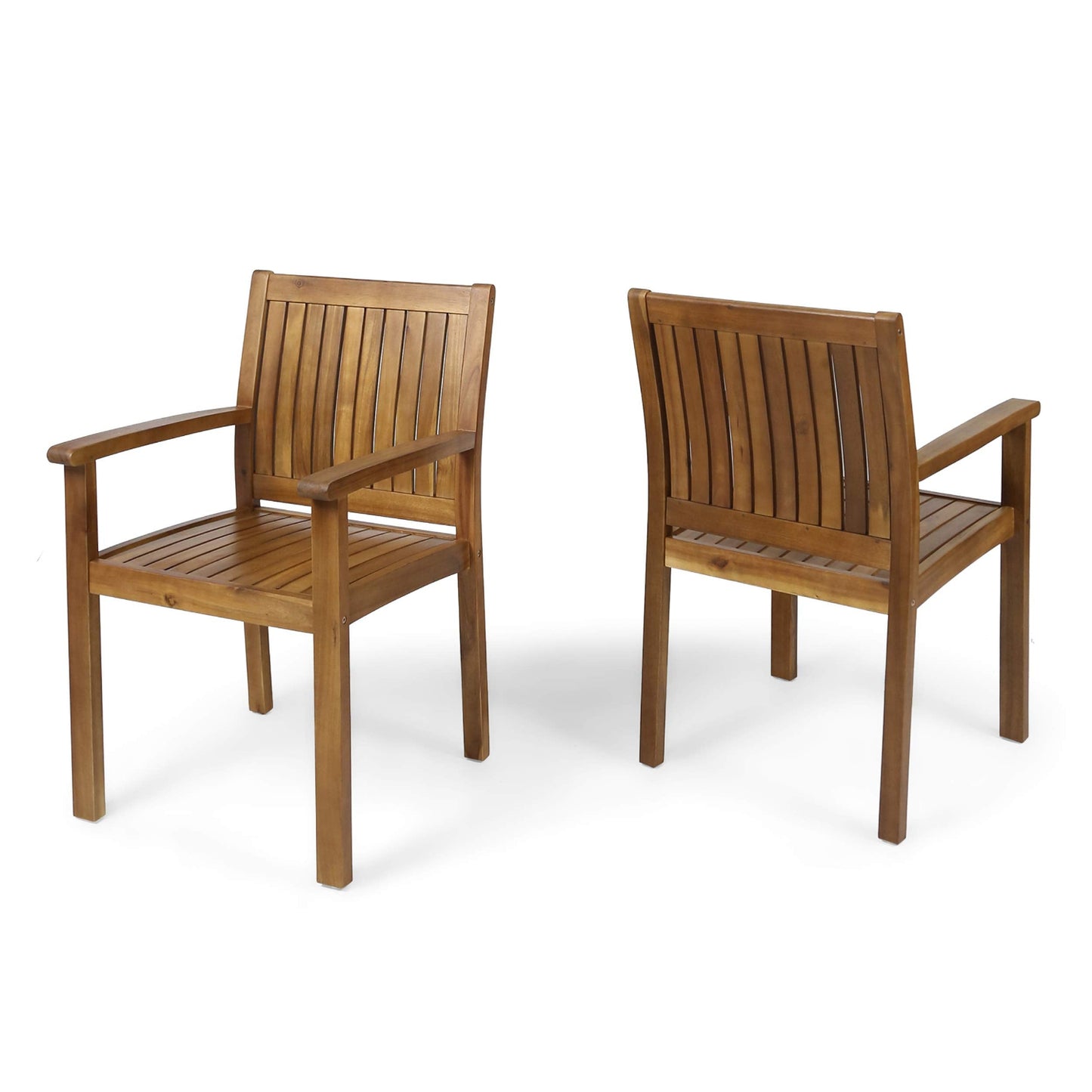Outdoor Acacia Wood Chairs (Set of 2)