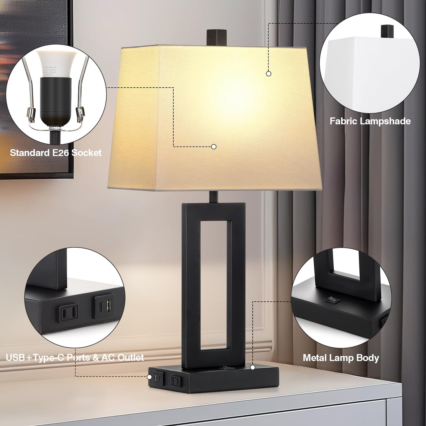 Elegant Table Lamp Set of 2