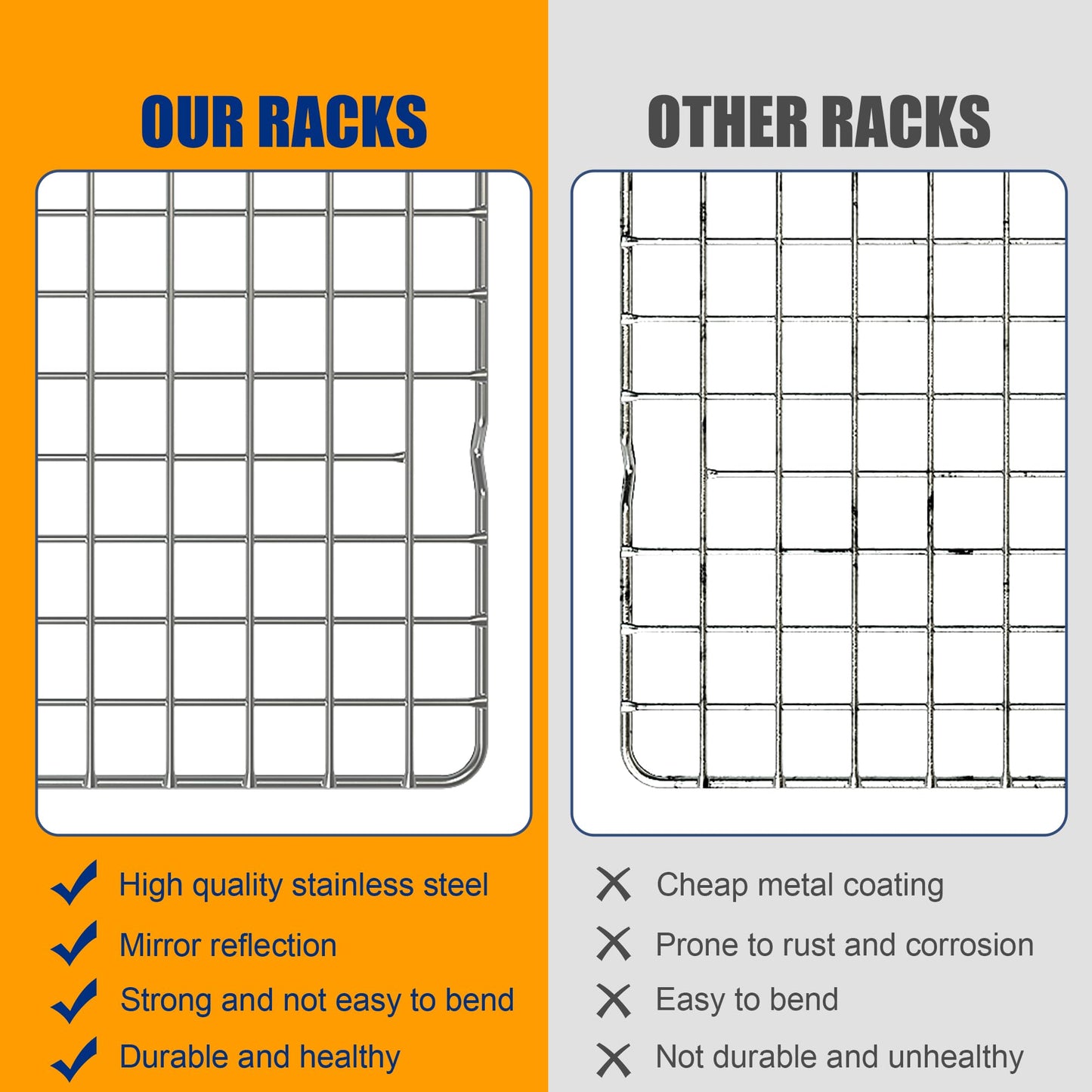 Silver Cooling Racks for Cooking and Baking