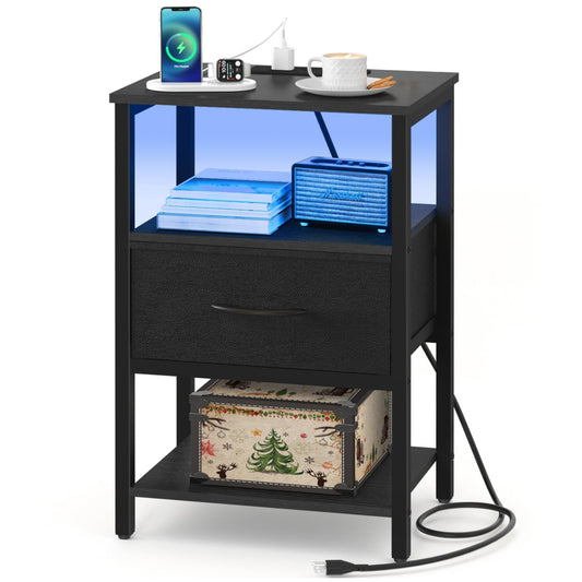 LED Night Stand with Charging Station