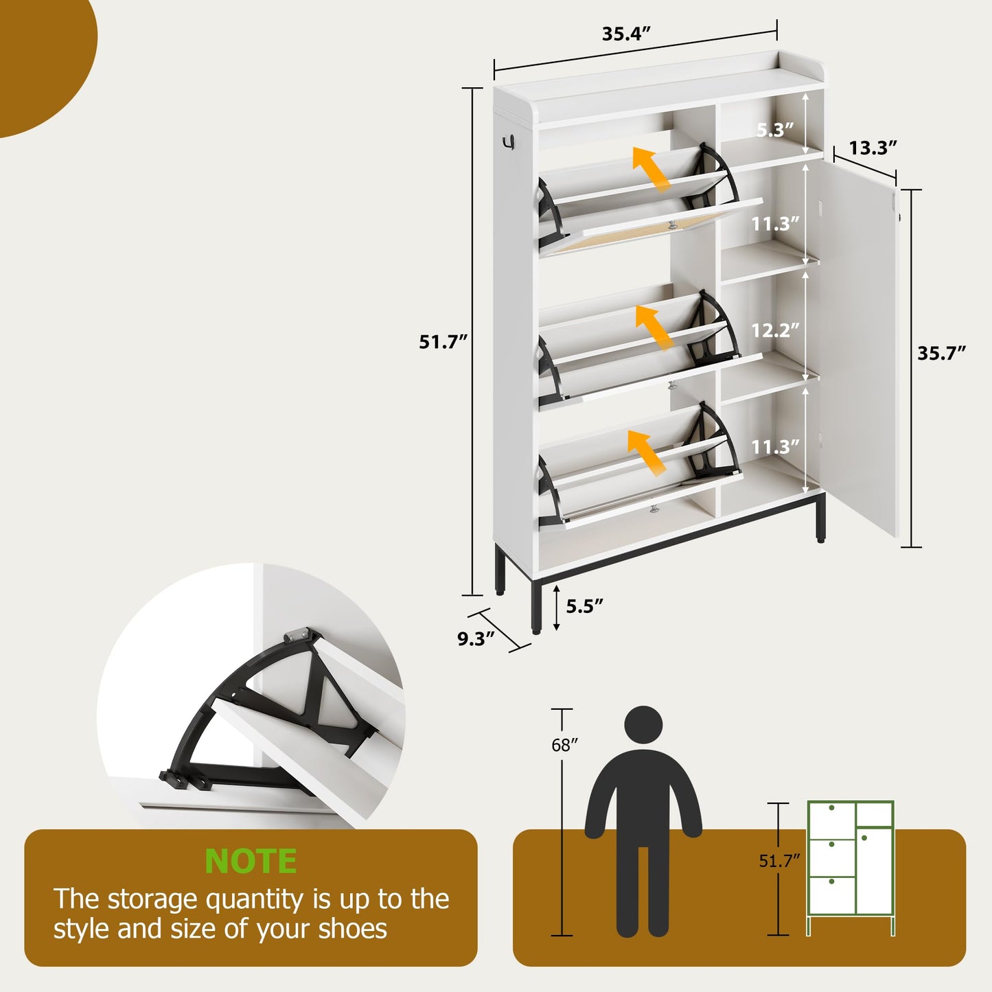 4-Tier Shoe Storage Cabinet