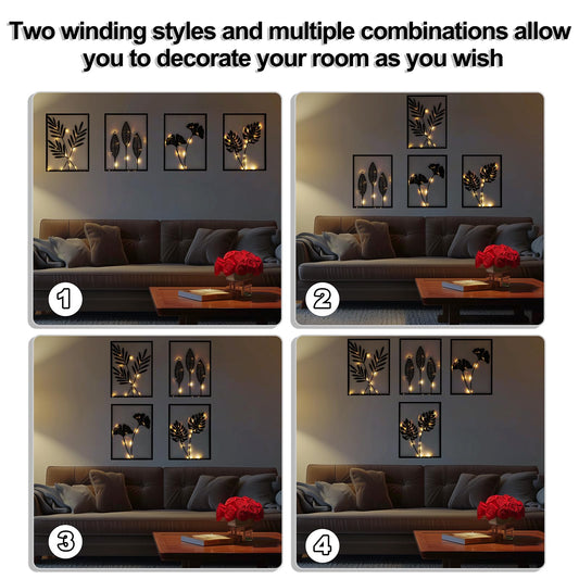 3d Modern Metal Wall Art with Light