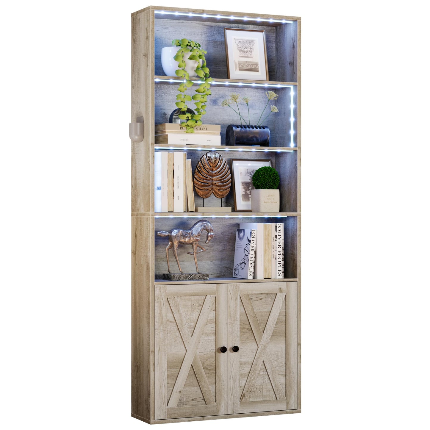 Beige Maple Tall Bookcase