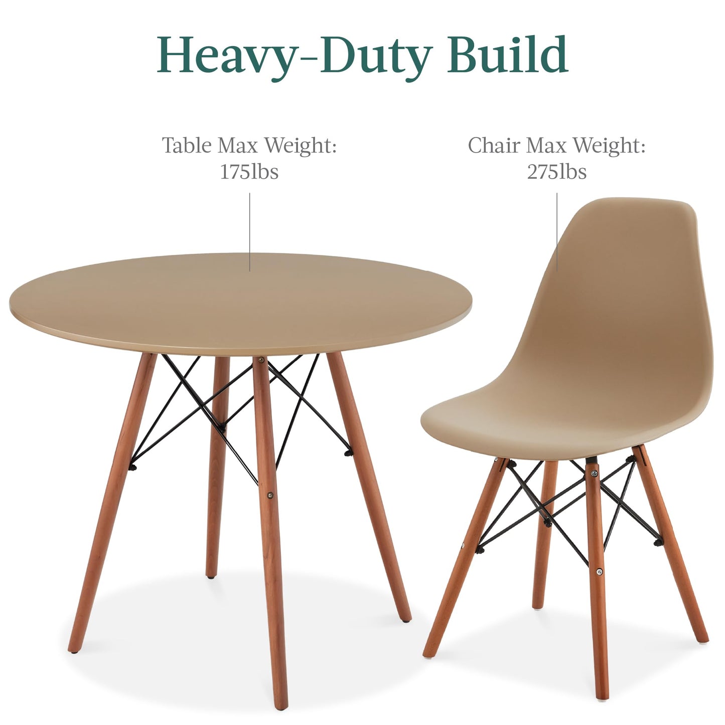 Beige/Walnut Dining Set