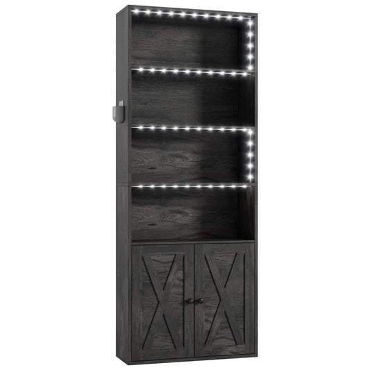 Charcoal Gray Tall Bookcase