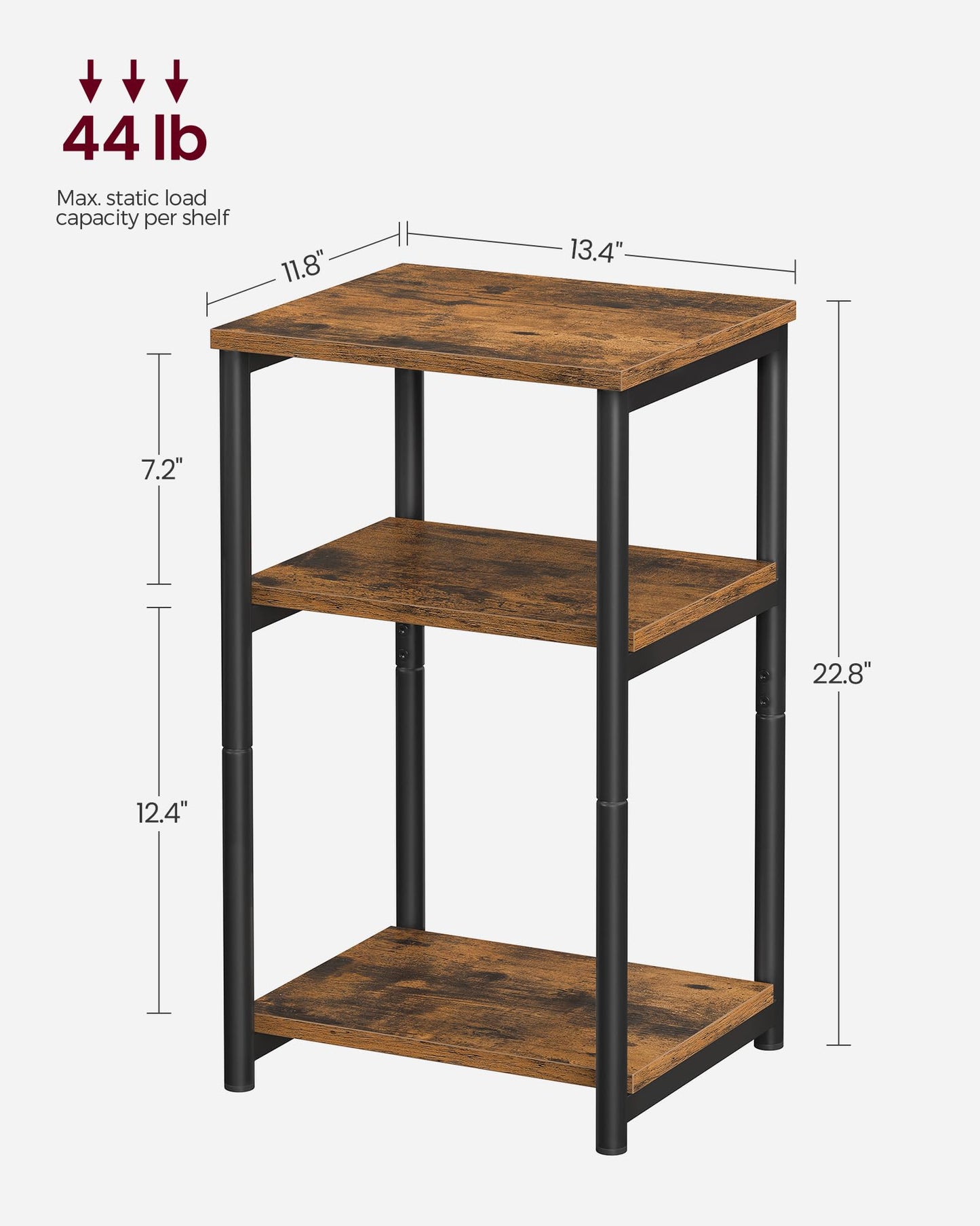 Rustic Brown + Classic Black  SideTable