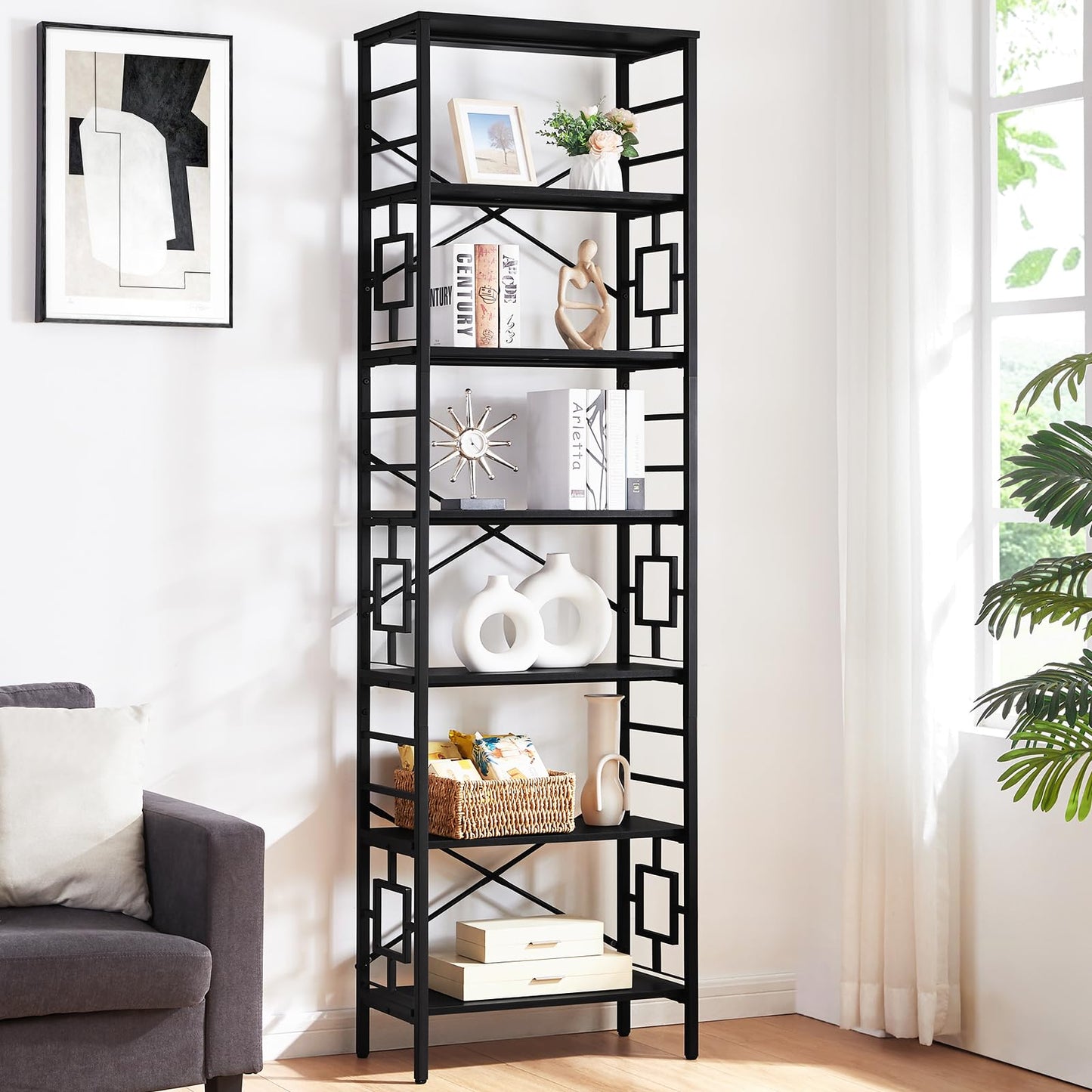 Black Tall Bookshelf