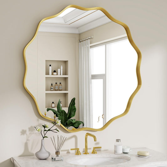Round Wavy Wall Mirror