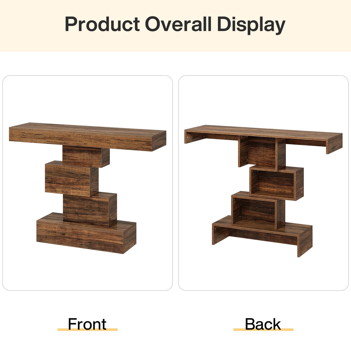 42.5-Inch Narrow Wood Sofa Table