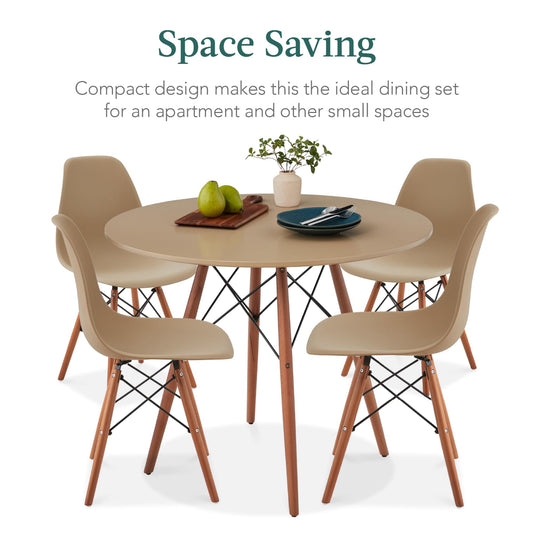 Beige/Walnut Dining Set