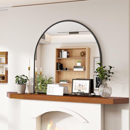Modern Arch Bathroom Mirror, Wall Mounted Vanity Mirror with Arch Metal Frame