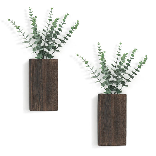 2 Pack Wood Wall Planter Vase