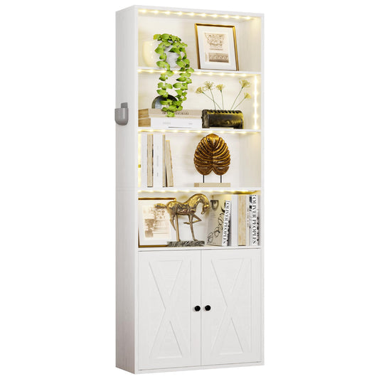 Industrial White Bookshelf