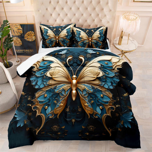 Queen Size Butterfly Comforter Set