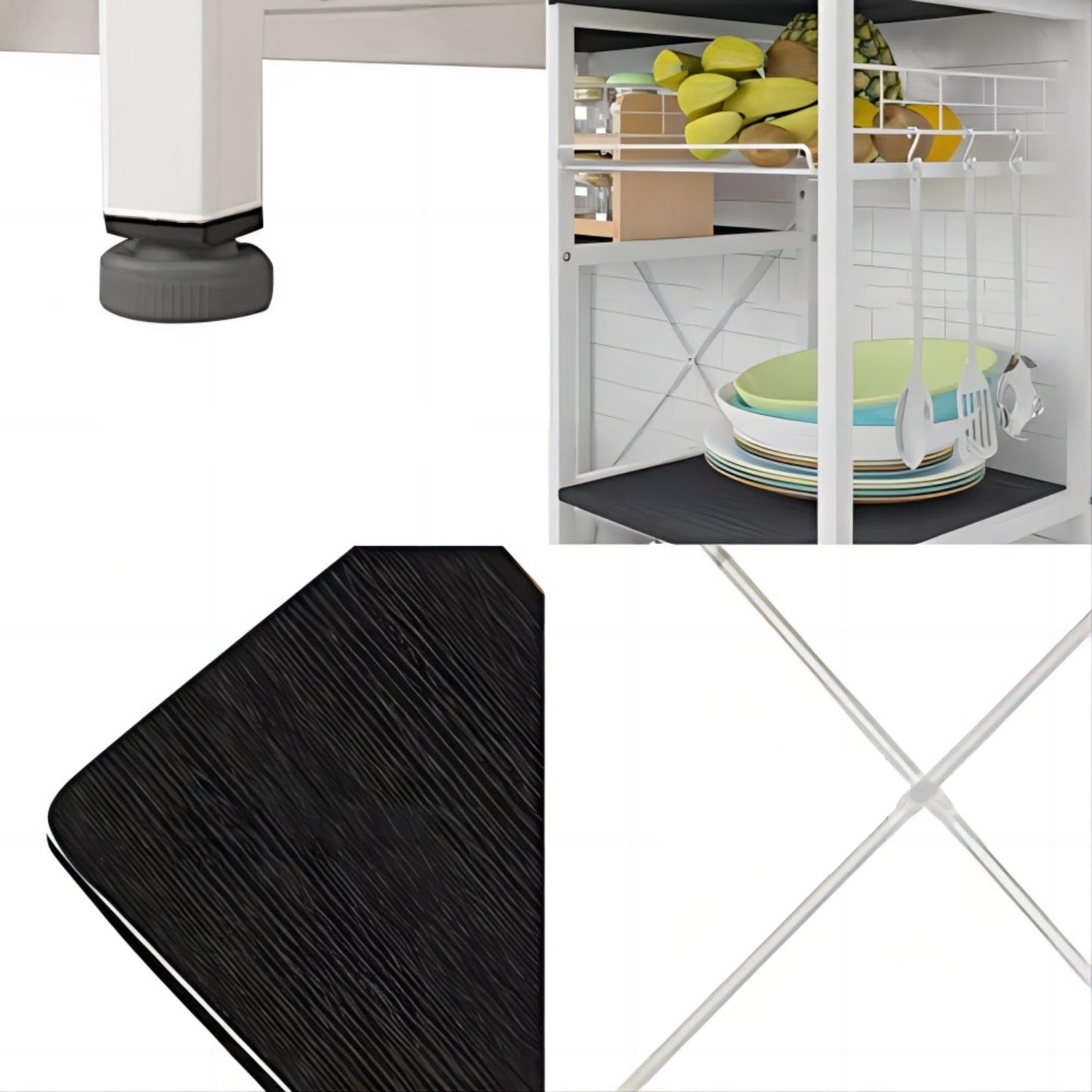 Walnut Black Kitchen  Rack