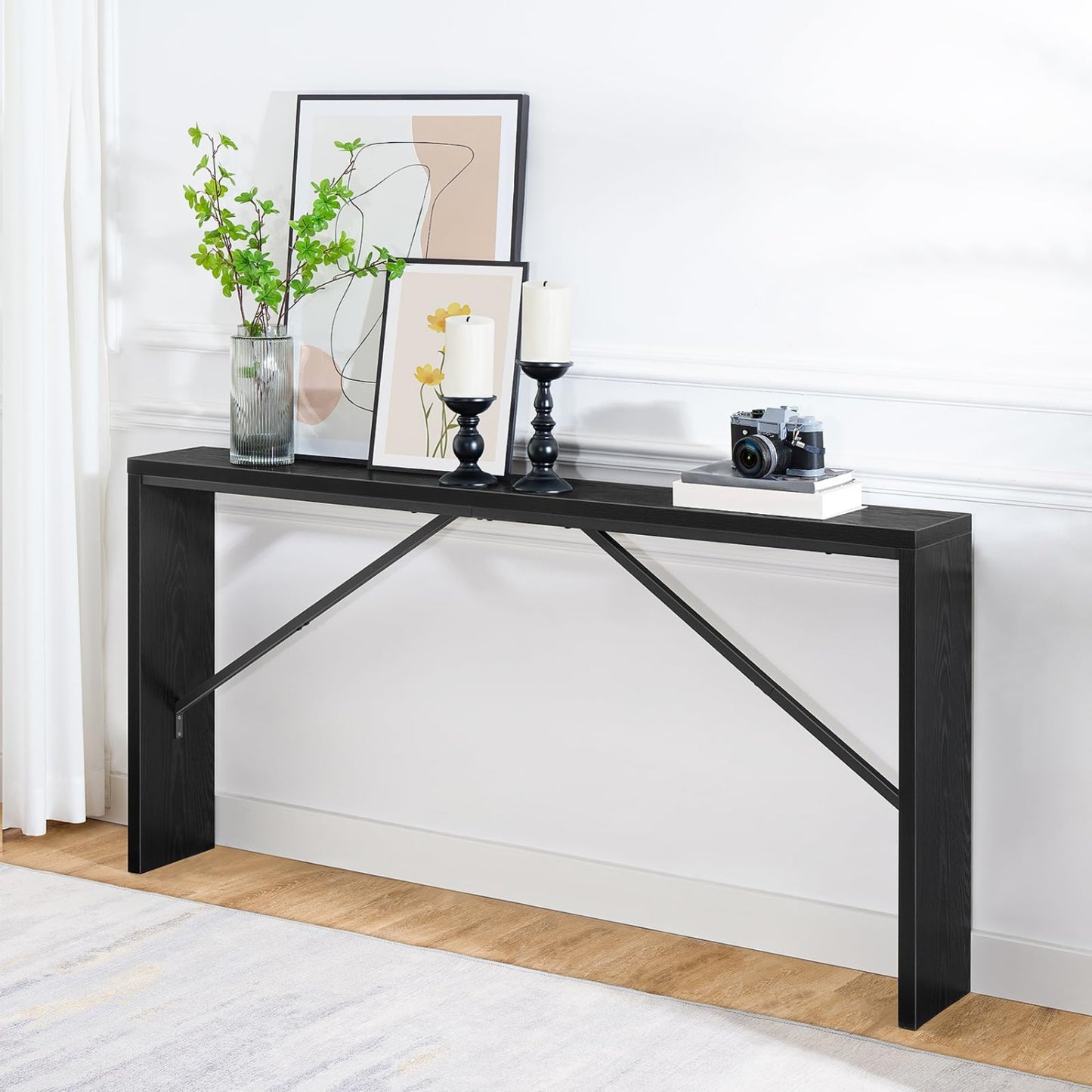 62.2" Long Sofa Console Table Behind Couch