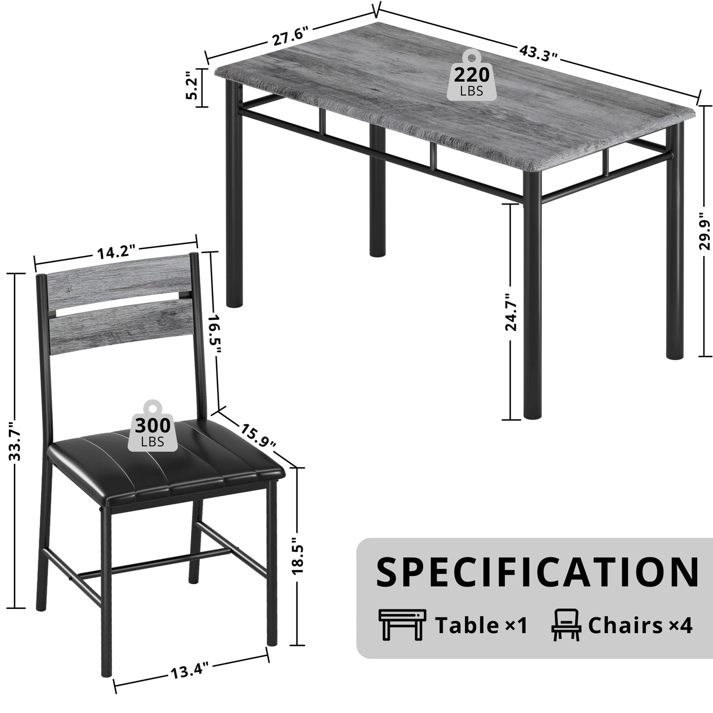 Grey Dining Table