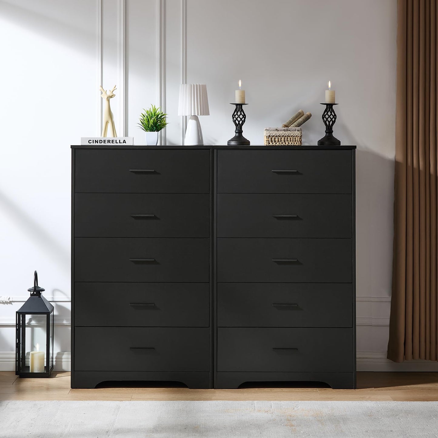 Black Chests of Drawers - 7 Inches Tall
