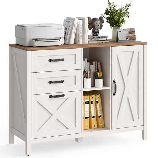 File Cabinet with 3 Drawers and Door