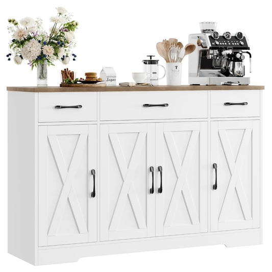 Buffet Cabinet with Drawers - 55" Large Sideboard Buffet