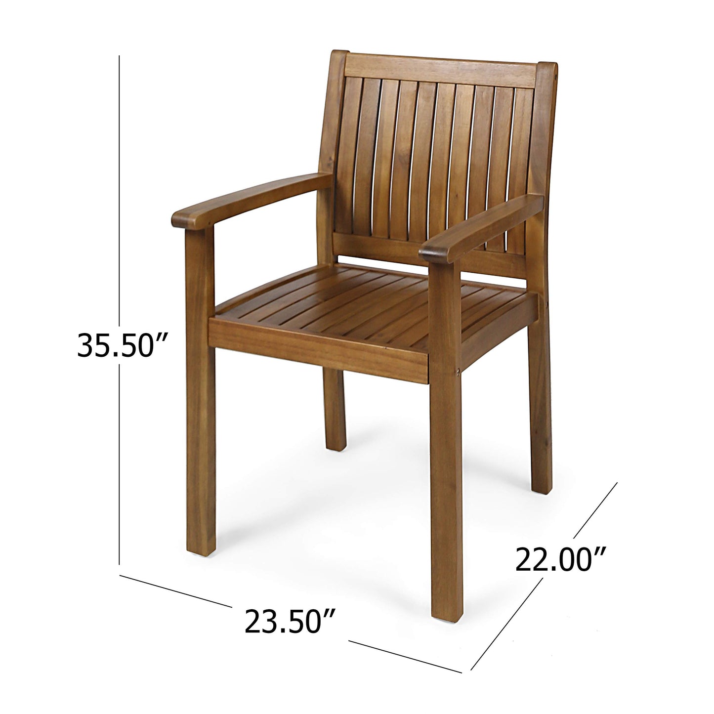 Outdoor Acacia Wood Chairs (Set of 2)