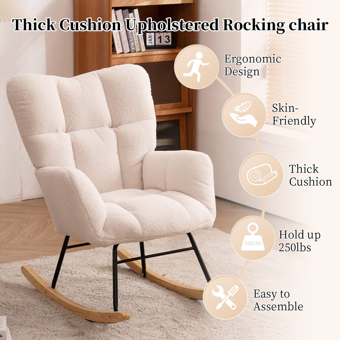 Upholstered Rocking Accent Chair