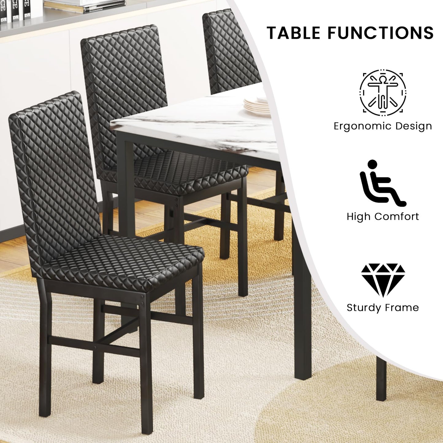 White & Black Dining Table