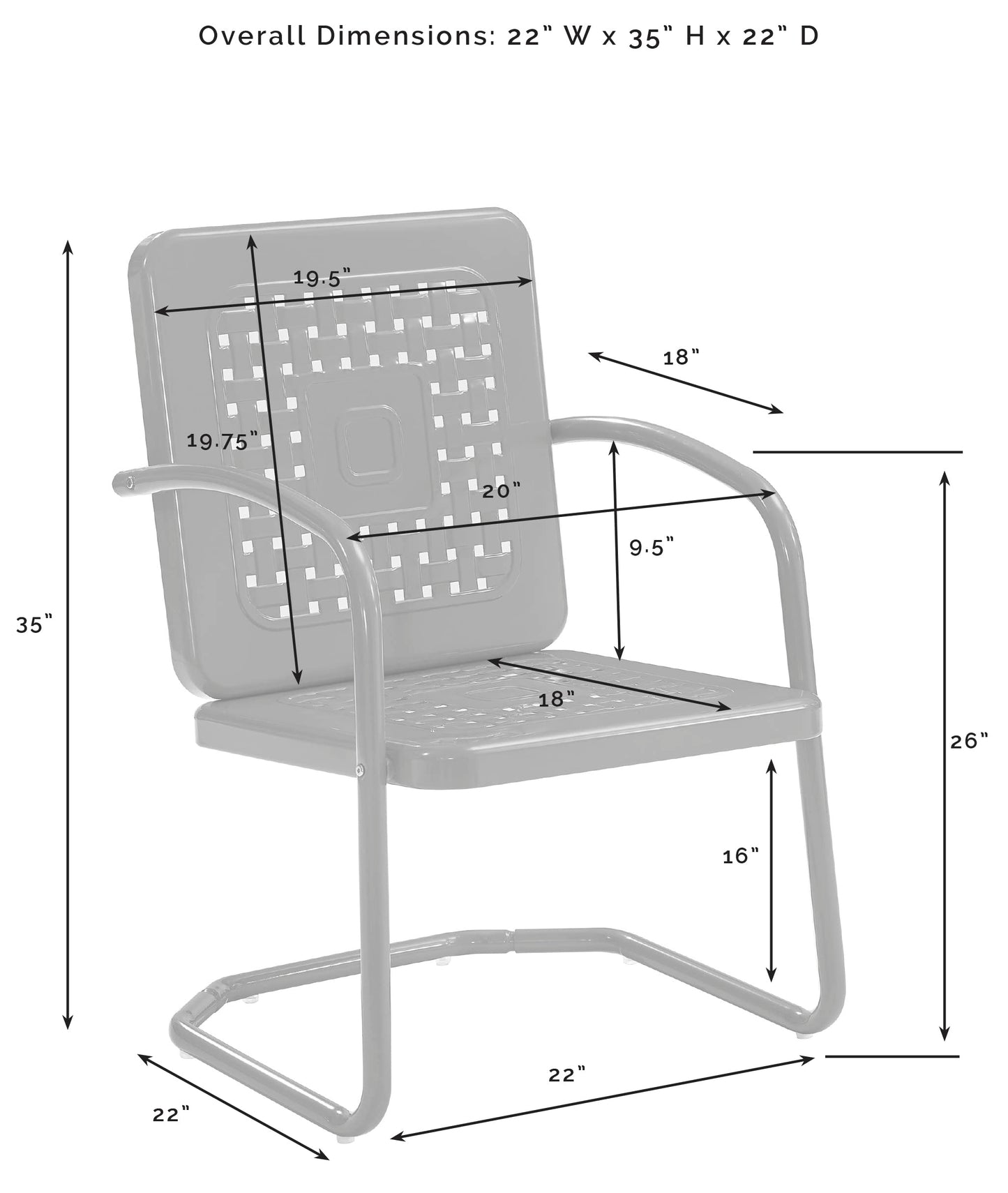2-Piece Outdoor Chair Set - Retro Metal Patio Chairs