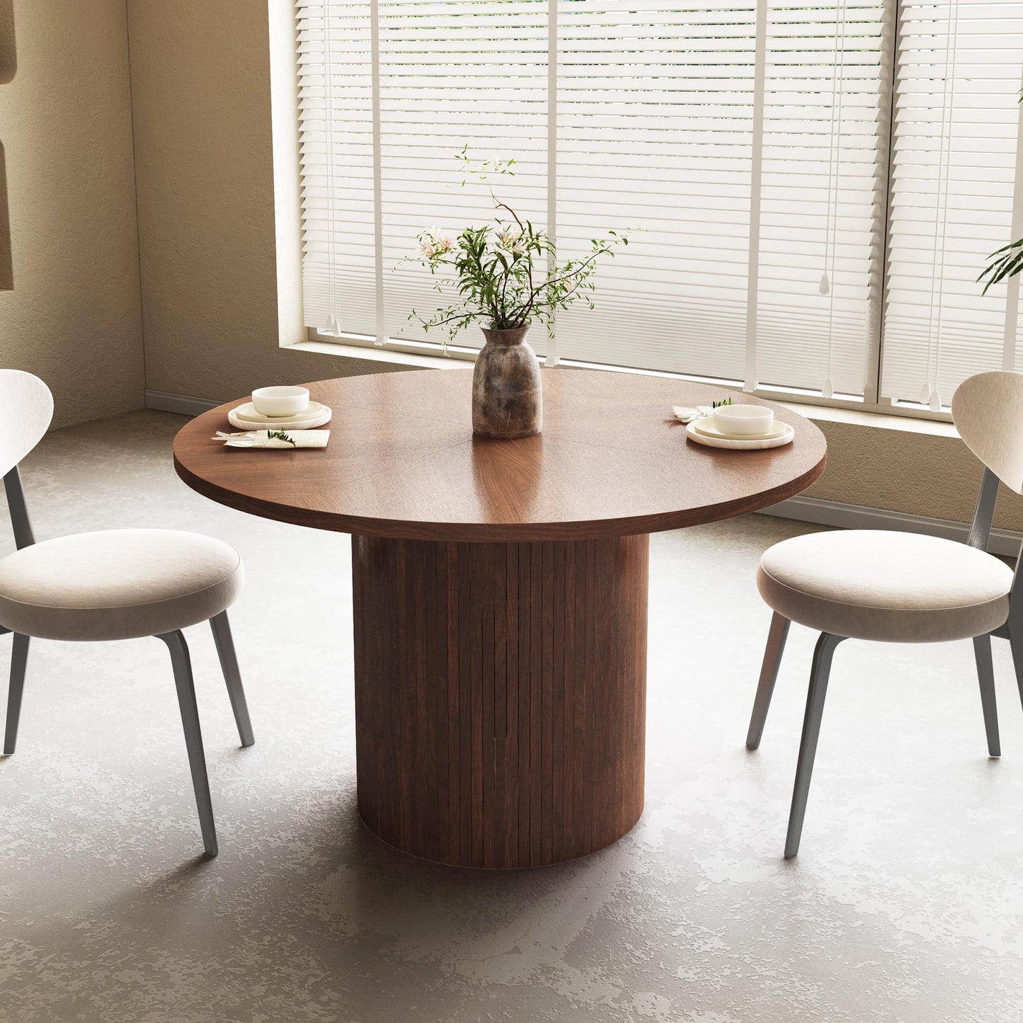 Walnut Round Dining Table