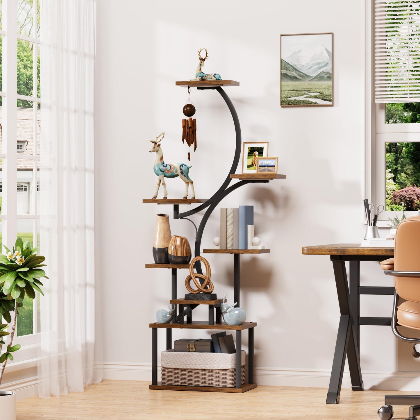 Rustic Brown Display Shelf