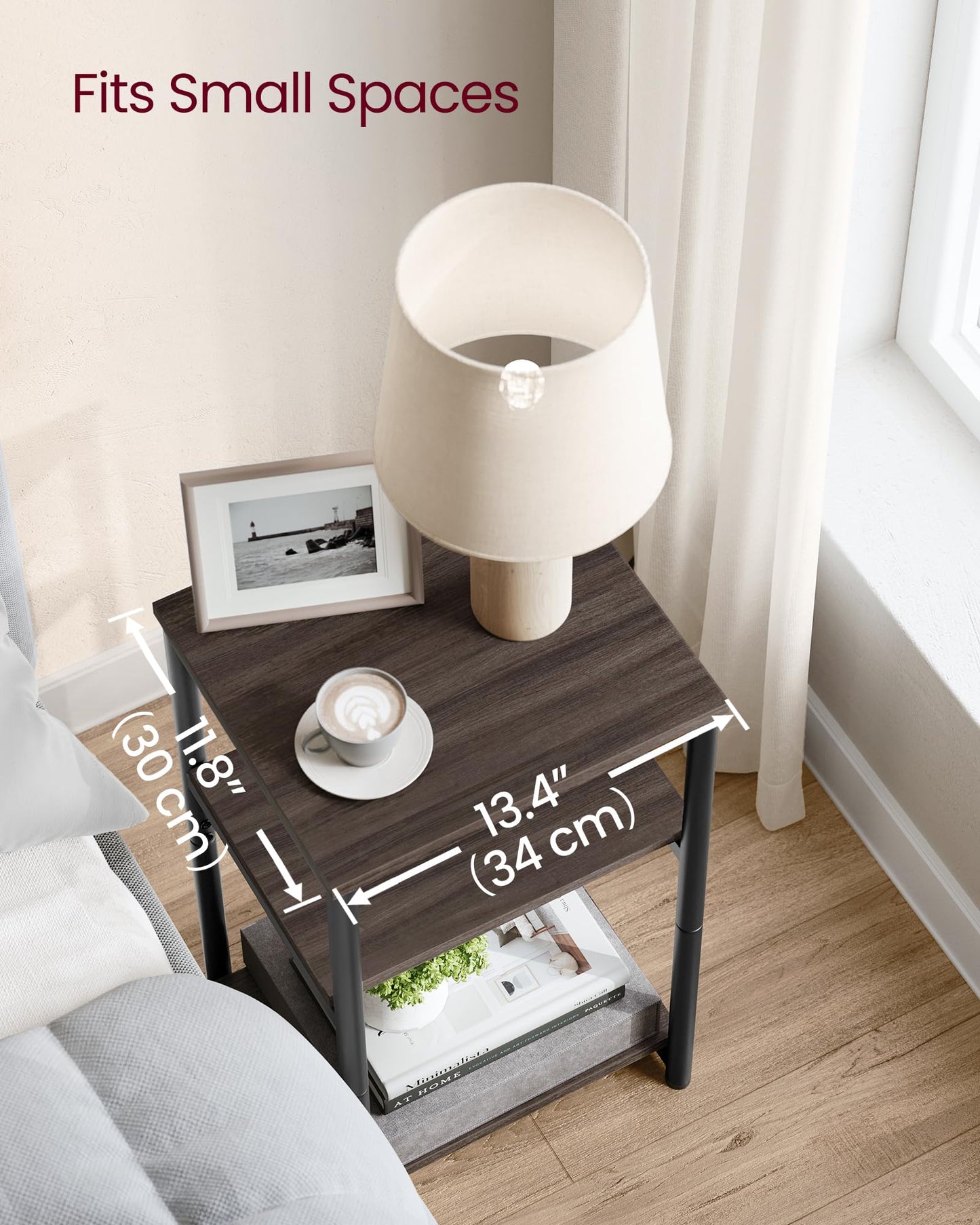 Chestnut Brown + Classic Black End Side Table