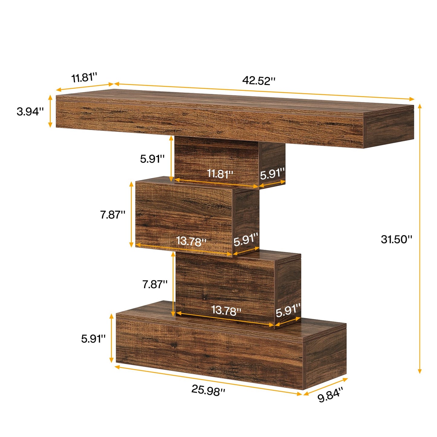 42.5-Inch Narrow Wood Sofa Table