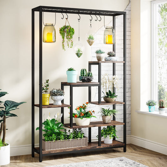 70.9 inches Large Metal Plant Shelf with 6PC S Hanging Hooks