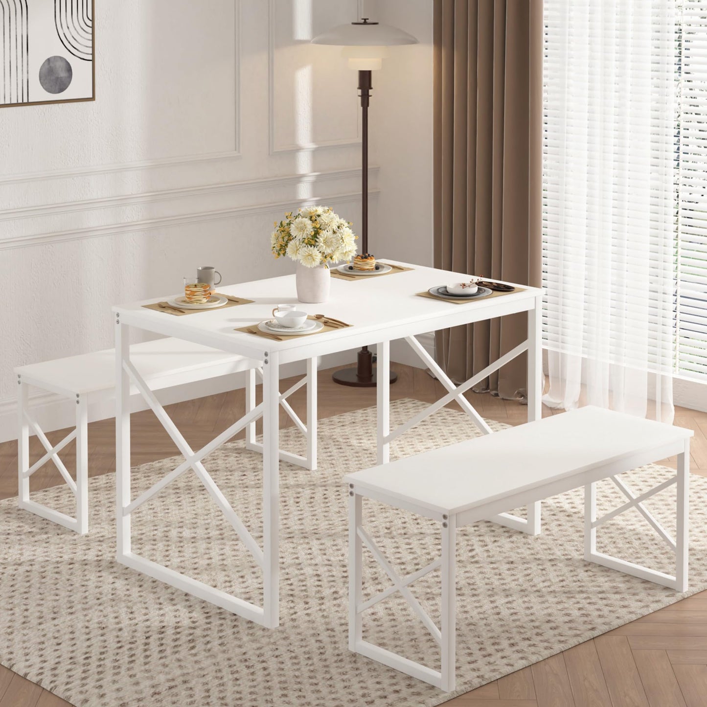 Kitchen Table with 2 Benches