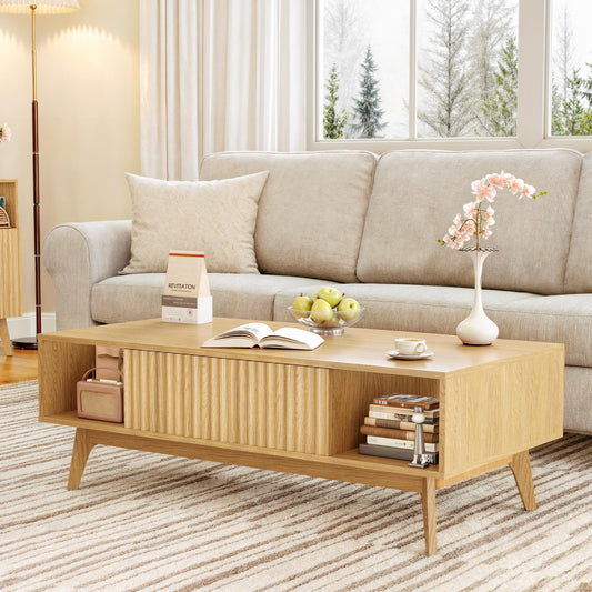 39.4" Oak Coffee Table
