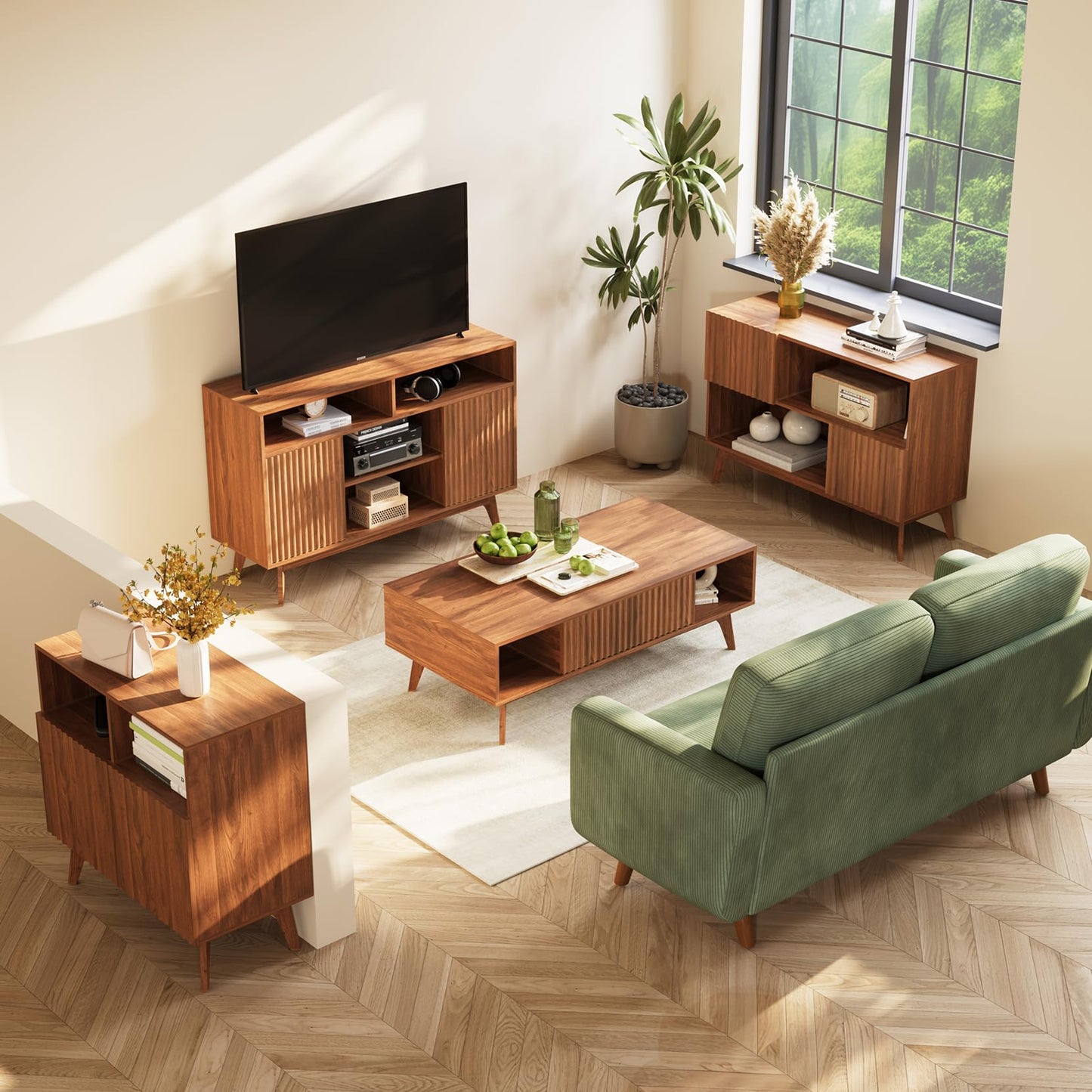 39.4" Fluted Coffee Table