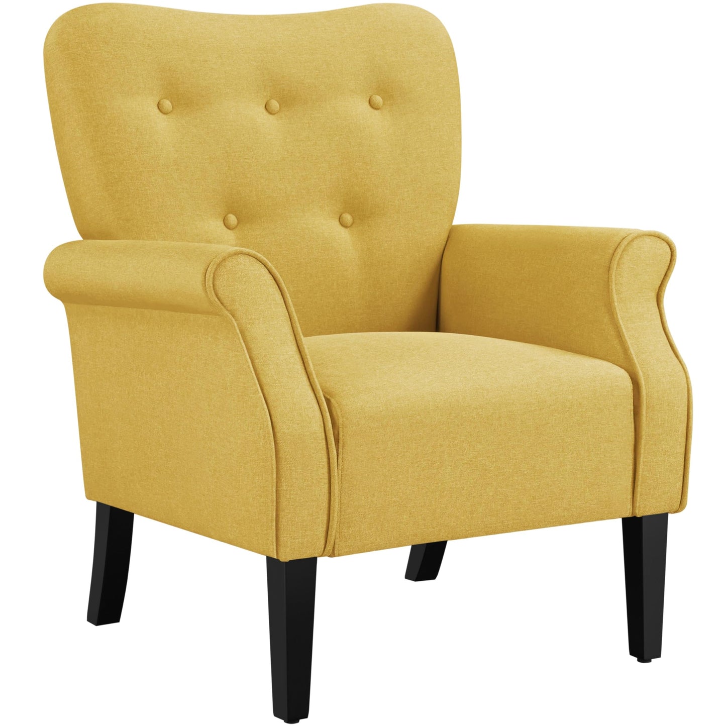 Mid Century Accent Sofa Chair with Sturdy Wood Legs and High Back