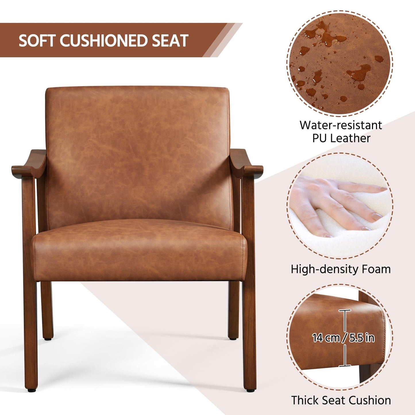 PU Leather Accent Chair