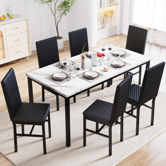 White & Black Dining Table