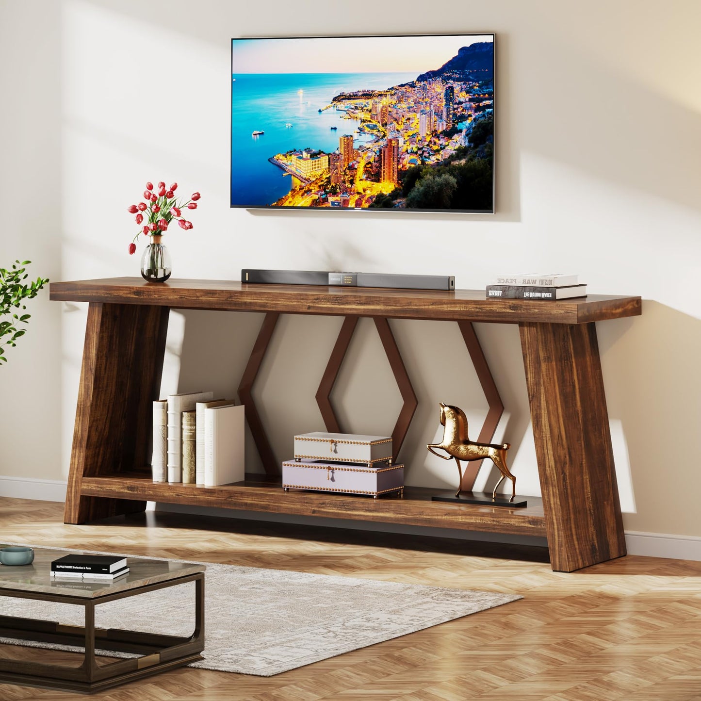 70.86-Inch Farmhouse Console Table