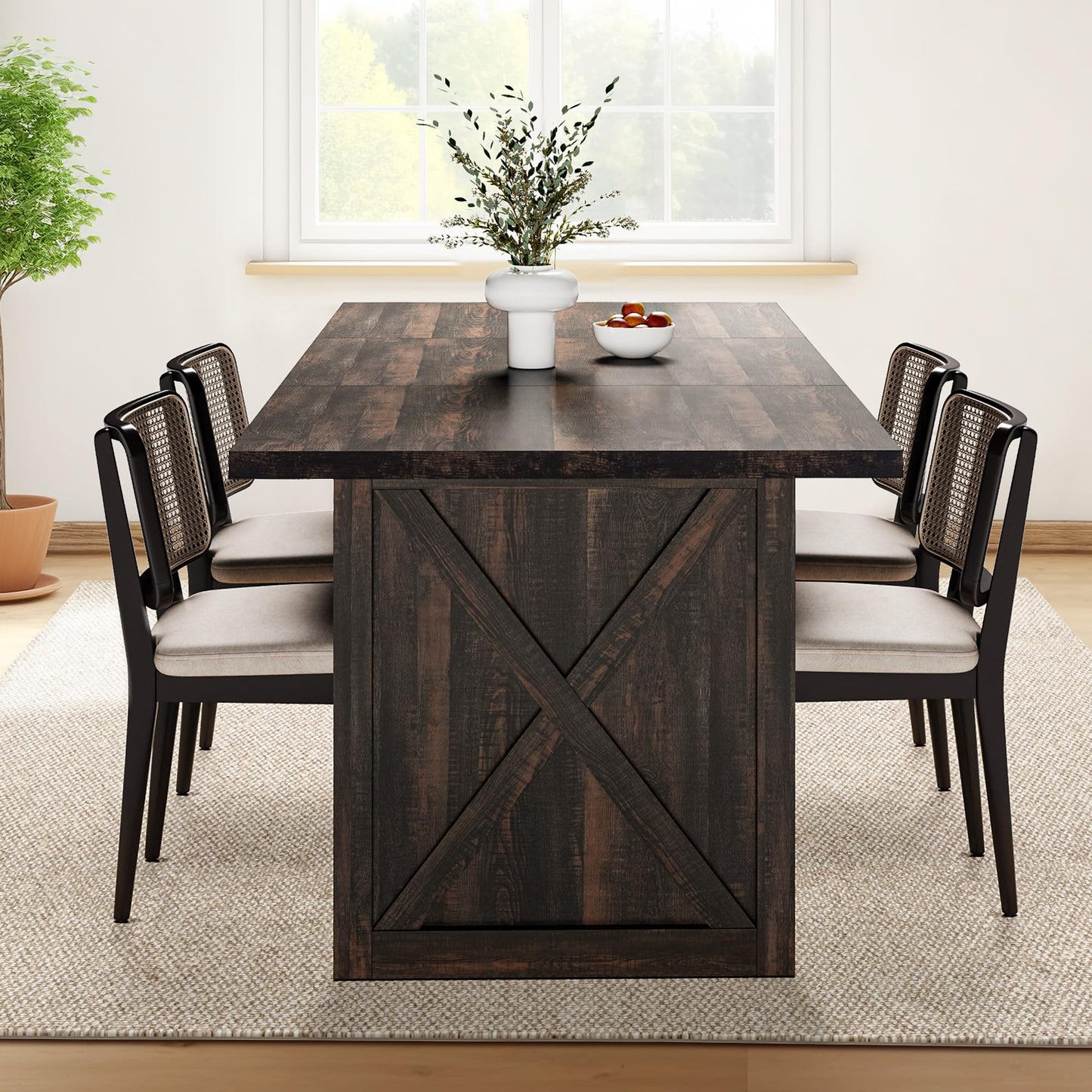 Grey Large Farmhouse Dining Table