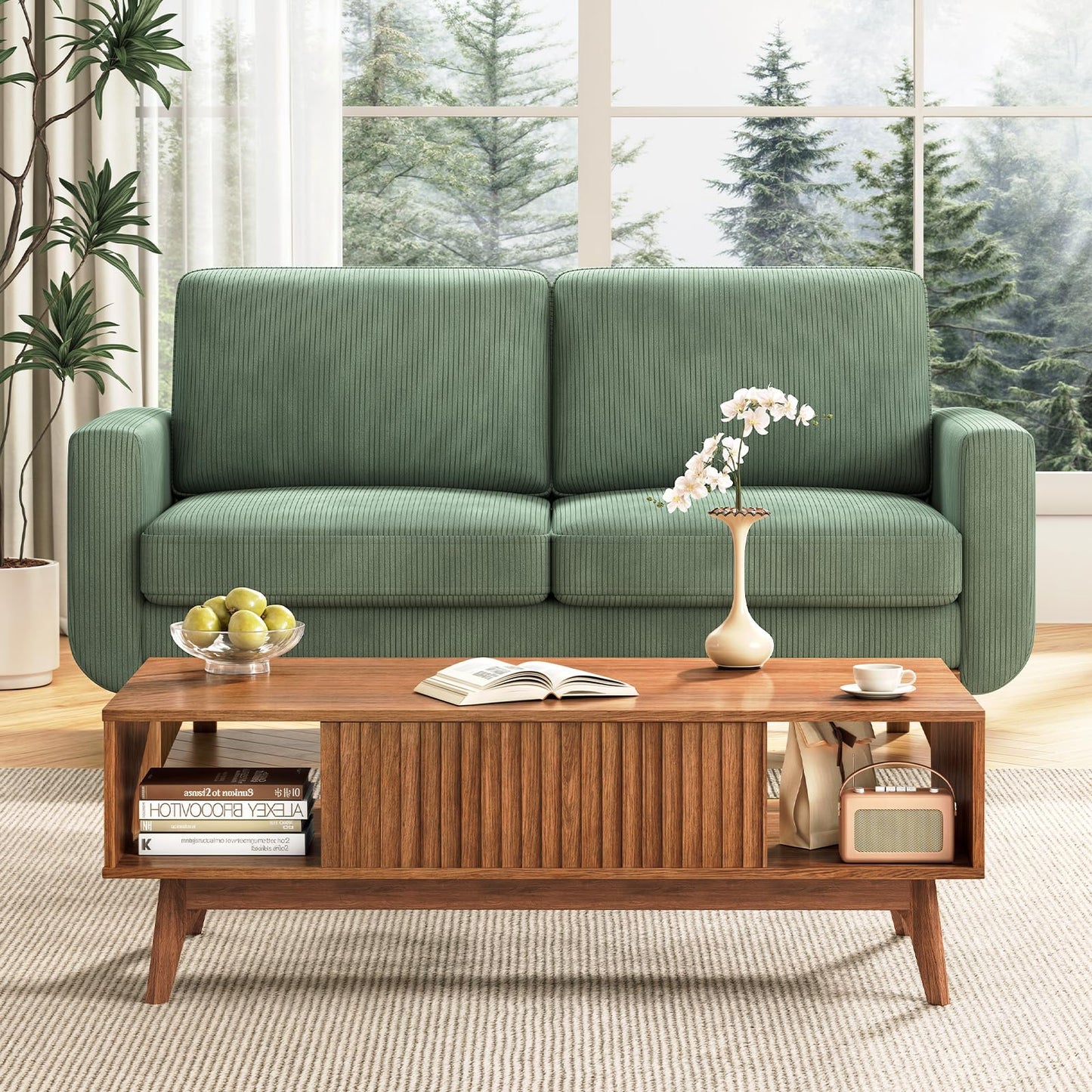39.4" Fluted Coffee Table