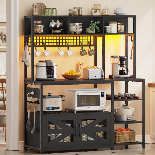 Black Farmhouse Coffee Bar Cabinet